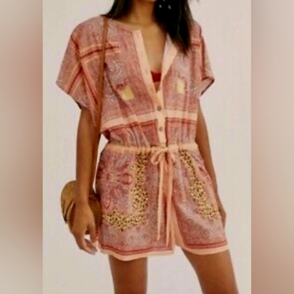 Free People Lightweight Paisley Romper